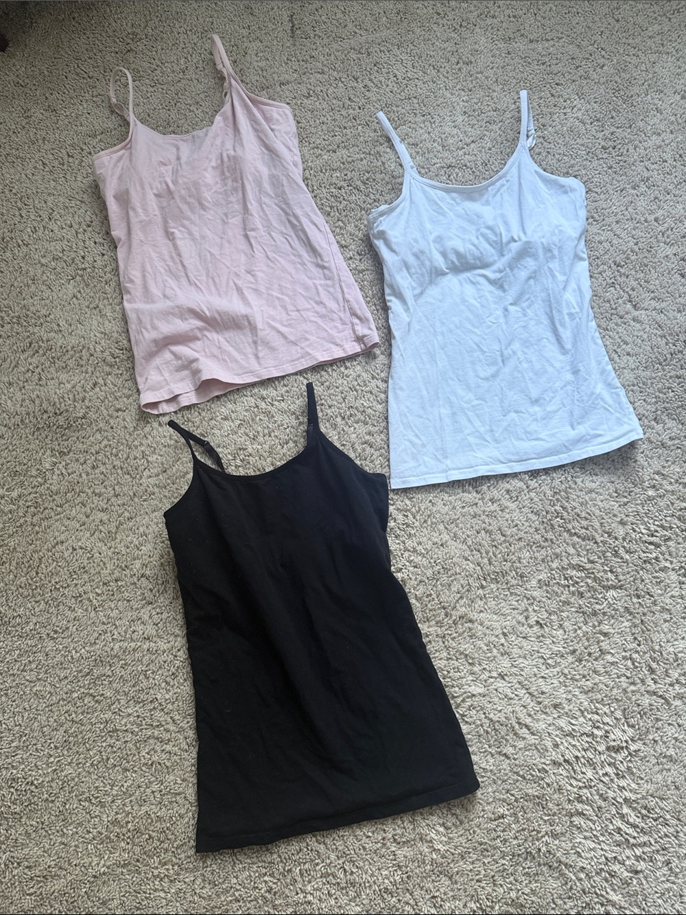 Source Unknown Pink, White & Black Camisole Trio - Women Tops